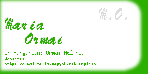 maria ormai business card